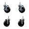 Service Caster 4'' Phenolic Wheel Swivel 7/16'' Grip Ring Stem Caster Set 2 Brakes, 4PK SCC-GR20S414-PHS-TLB-716138-2-S-2 - alternate 1